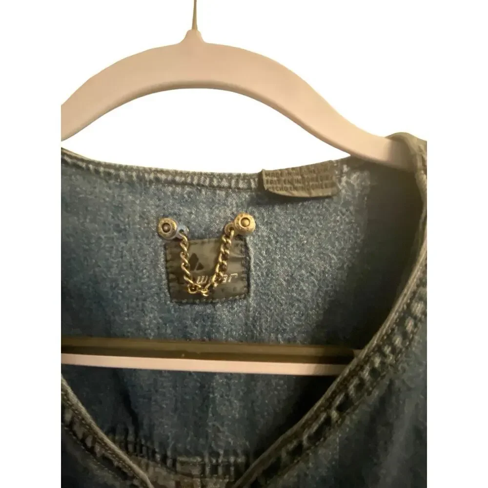 Liz Wear V Neck Denim Jacket Size Small Petite Long Sleeve Casual Vintage - Picture 8 of 16